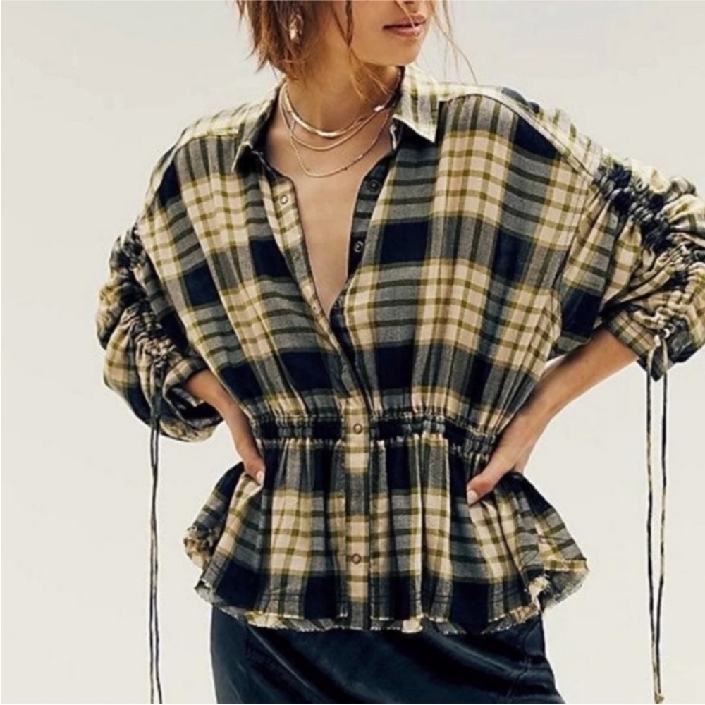 Free People Pacific Dawn Plaid Shirt